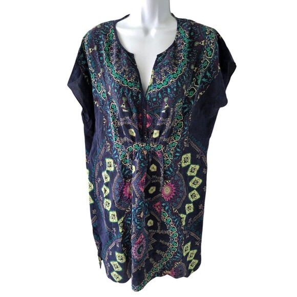 Anthropologie Maeve Medallion Silk Dress size Medium - Picture 2 of 10